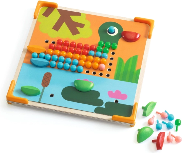 Grandes chevilles et demi-sphères colorées