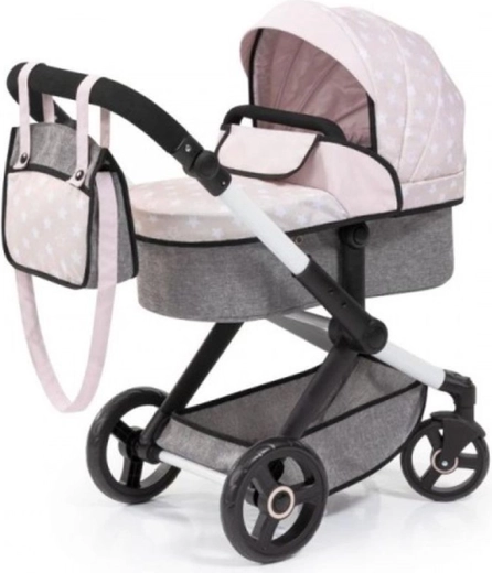 Poussette combinée pour poupées Bayer Xeo gris-rose