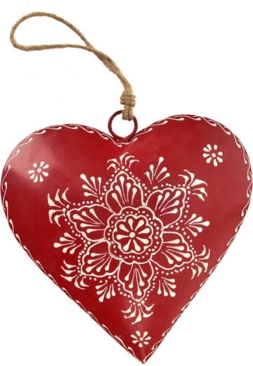 Hanging Tin Heart in FOLK Style