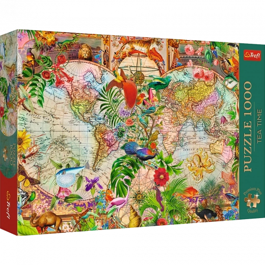Trefl puzzel Tea Time: Antieke wereldkaart 1000 stukjes