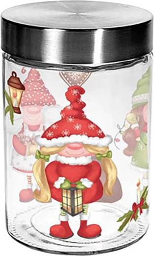 Glass Cookie Jar TORO 1100 ml with Elf Motif
