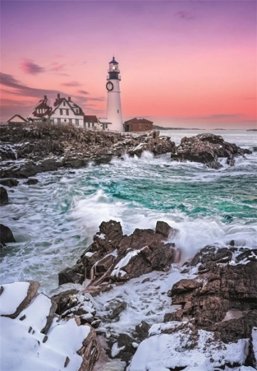 Portland Head Lighthouse in a winter atmosphere