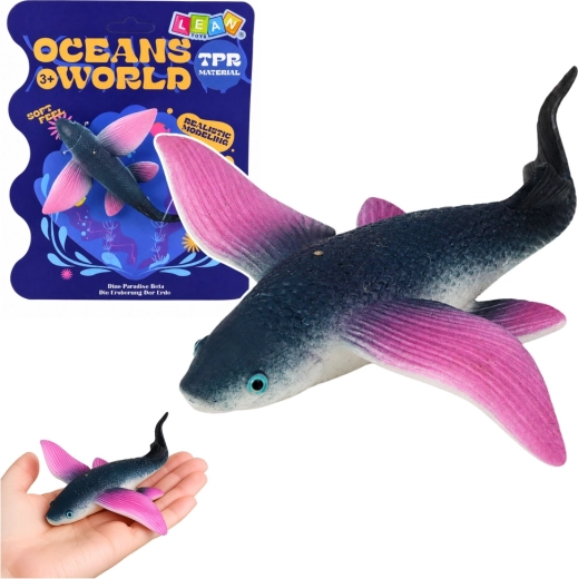 Oceans World rubberen figuur van een vliegende vis 12,5 cm