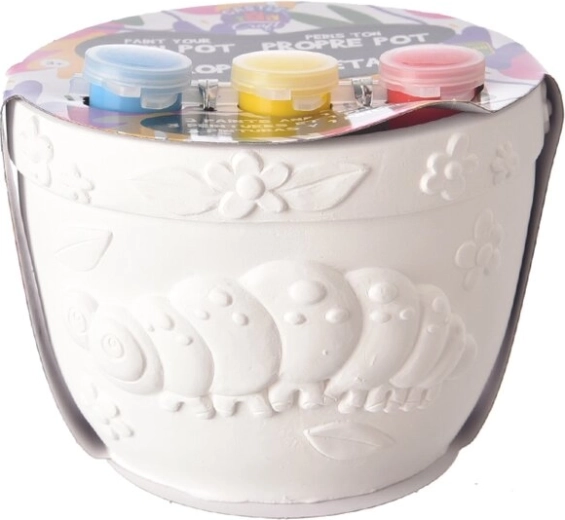 Ceramic flower pot to paint with paints