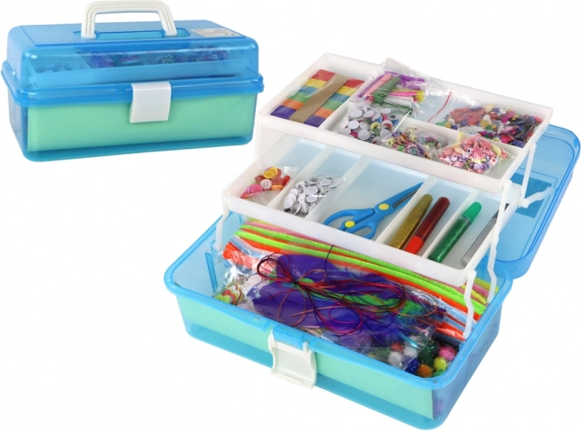 Blue Folding Briefcase Creative Art Set DIY
