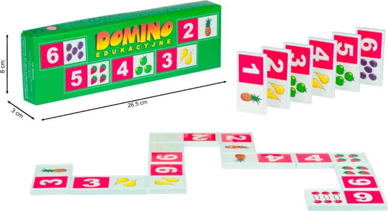 educational plastic domino – numbers and fruit
