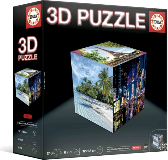 Educa 3D-puzzel kubus Reizen 216 stukjes