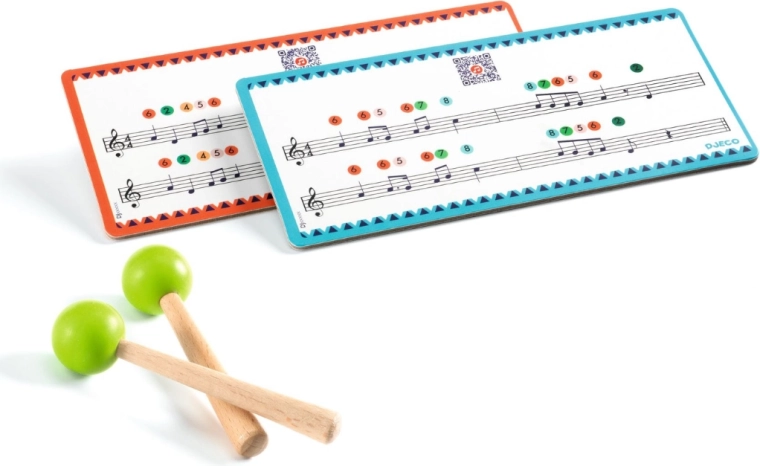 Kaarten met noten voor eenvoudige melodieën