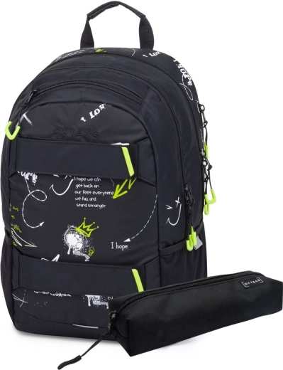 Student Backpack OXY Sport Graffiti with Case