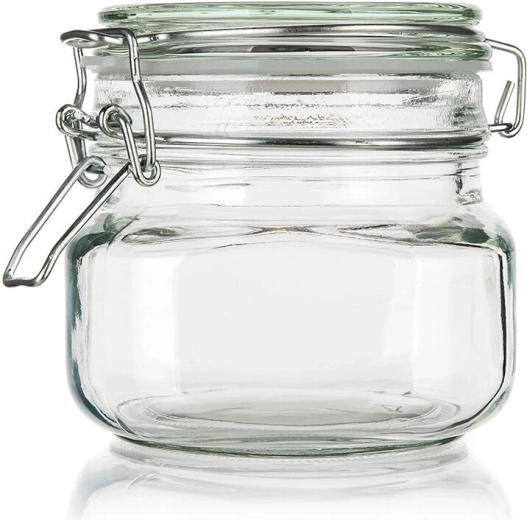 Airtight Glass Jar 0.5 L with Clamp Closure EREA