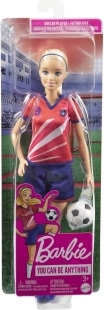 Barbie footballeuse en maillot rouge