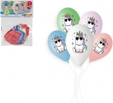 Opblaasbare ballonnen Eenhoorn 33 cm, 5 stuks