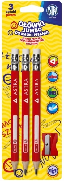 Astra Jumbo Bleistift für Schreibübungen für Kinder 3 Stk.