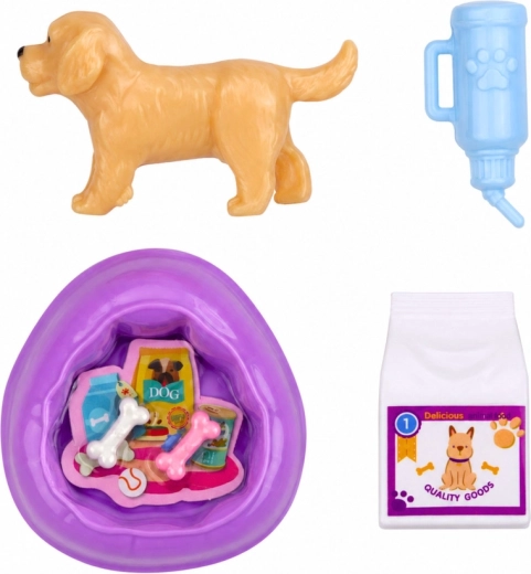 Puppy and accessories for pet care