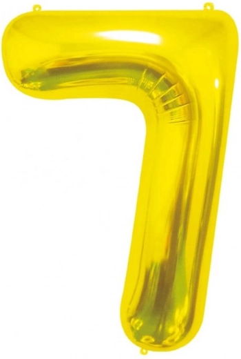 Foil balloon number 7 gold GO DAN Beauty & Charm 85 cm