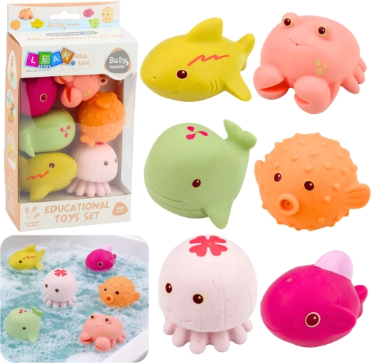 Set of Rubber Sea Animals for Bath – 6 pcs