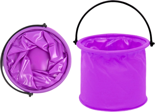 Opvouwbare paarse plastic emmer