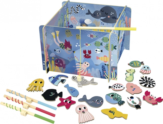 vilac pêche aux animaux marins – jeu magnétique pour 4 joueurs
