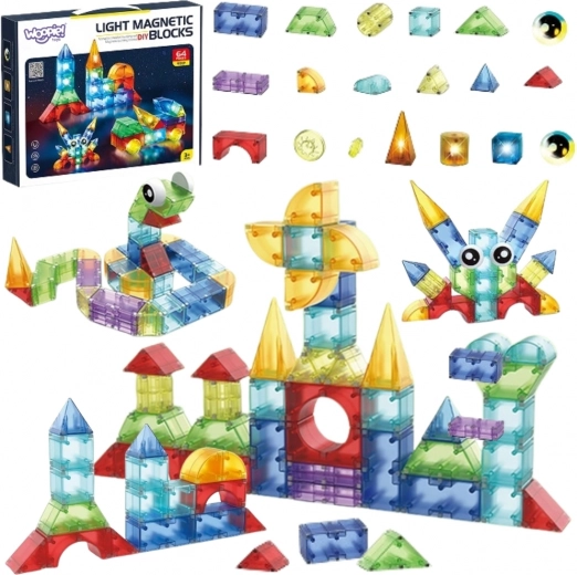 Woopie magnetic building blocks 3D sets – educational set 63 pieces