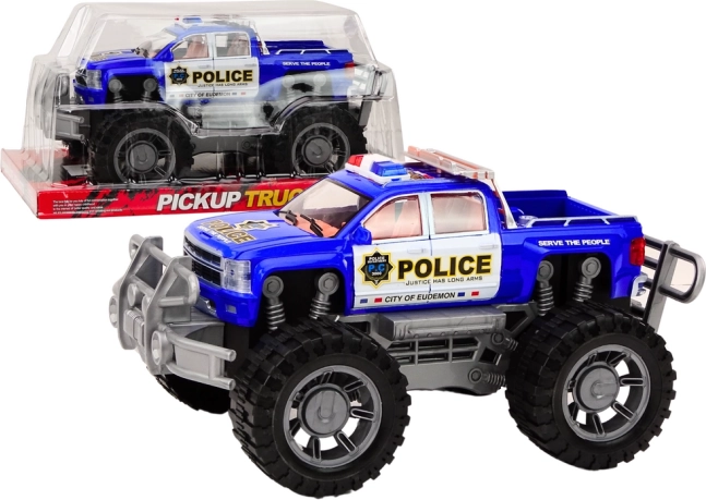 Polizeiauto Pickup Blaues geländegängiges Polizeiauto