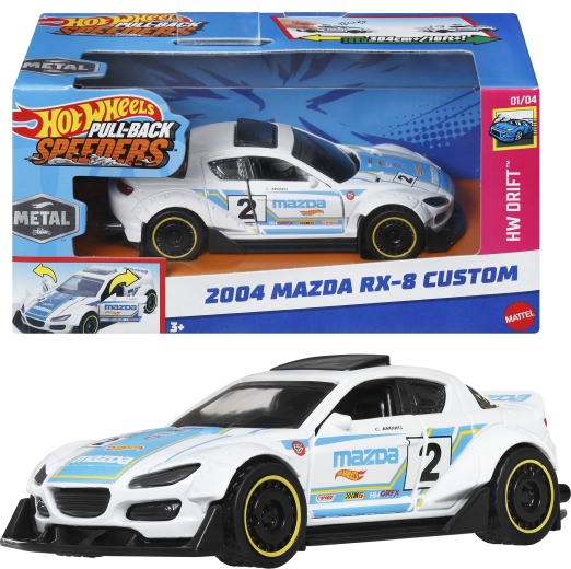Hot Wheels Pull-Back Speeders 2004 Mazda RX-8 Custom die-cast car 1:43