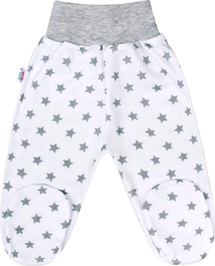 New Baby Classic II Infant Footed Pants, Grey with Stars