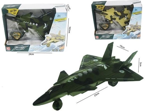 Avion militaire avec effets lumineux et sonores 23 cm HAU13