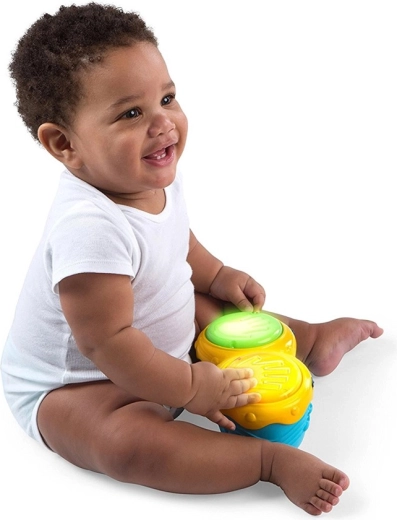 Muziekpaneel met drums, lichtjes en meertalig leren