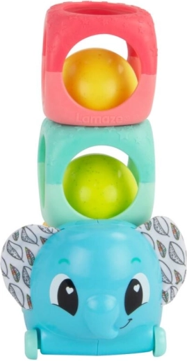 Petit éléphant à roulettes et matière douce, aussi à mordiller