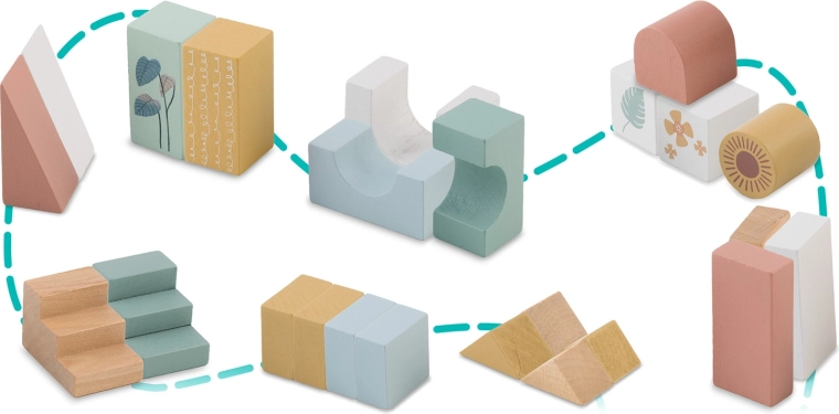 Construction créative avec 24 blocs en bois