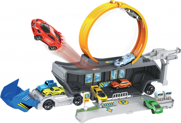 Truck with launcher track and 3 cars
