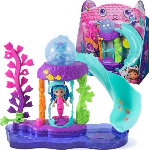Gabby’s Dollhouse Colorful Aquarium – playset with Gabi doll and Merkitty