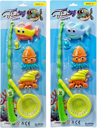 Children’s fishing game with rod and fish