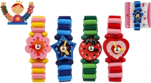 Wooden kids’ wristwatches – 4 cheerful shapes