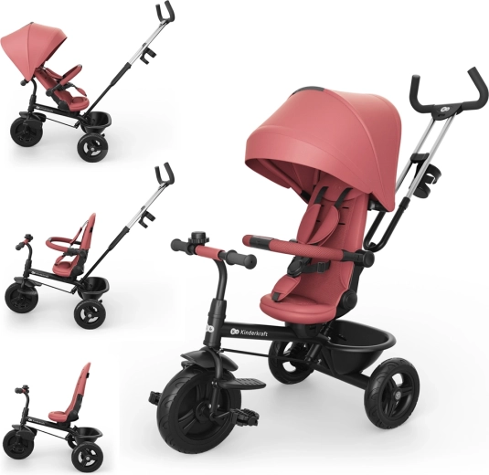 Tricycle Kinderkraft Aston 2 Plus 6-en-1 rose
