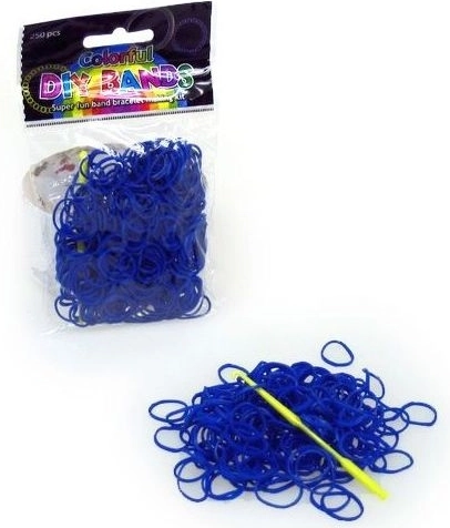 Dark blue bracelet weaving rubber band set (250 pcs) with hook and clasps