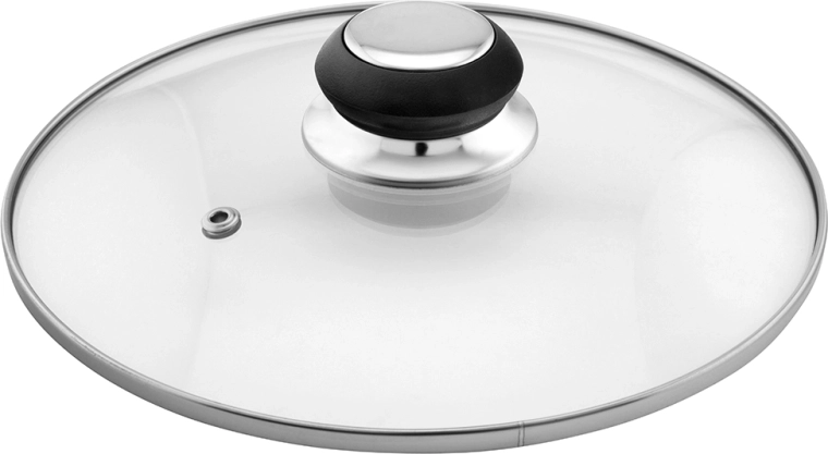 Glass lid with steam vent