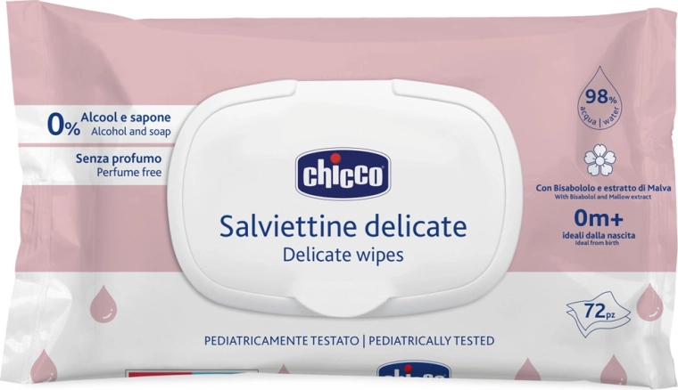 Chicco Baby Wet Wipes Delicate with Chamomile, 72 pcs