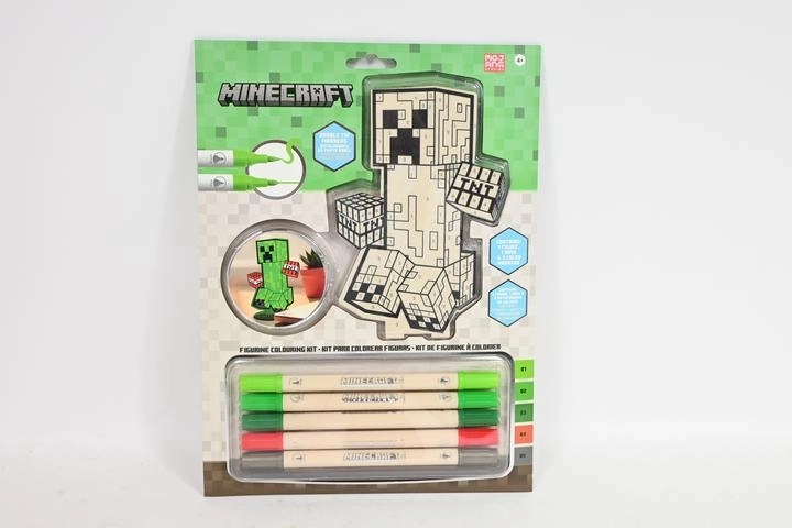 Figurine créative 2D Minecraft à colorier avec 5 marqueurs acryliques