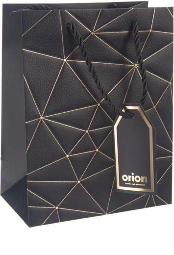Cadeaupapieren tas met ruitmotief zwart 18 × 10 × 23 cm