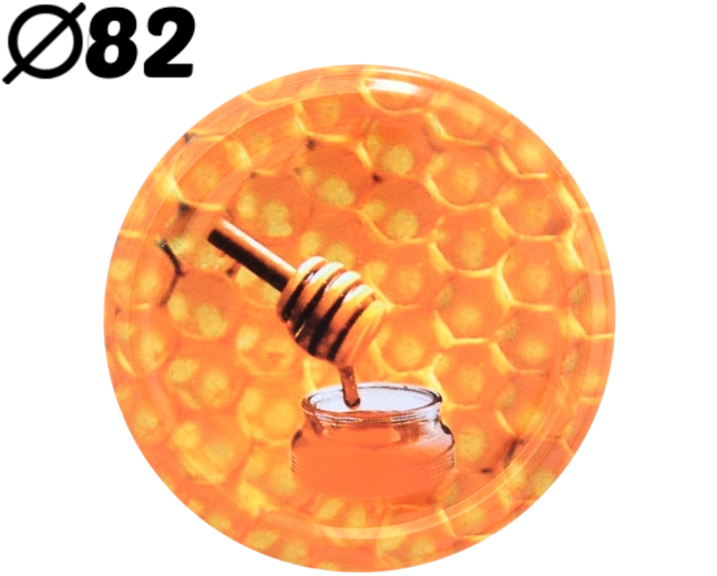 Set of 82 mm Lids with Honey Motif, 10 pcs