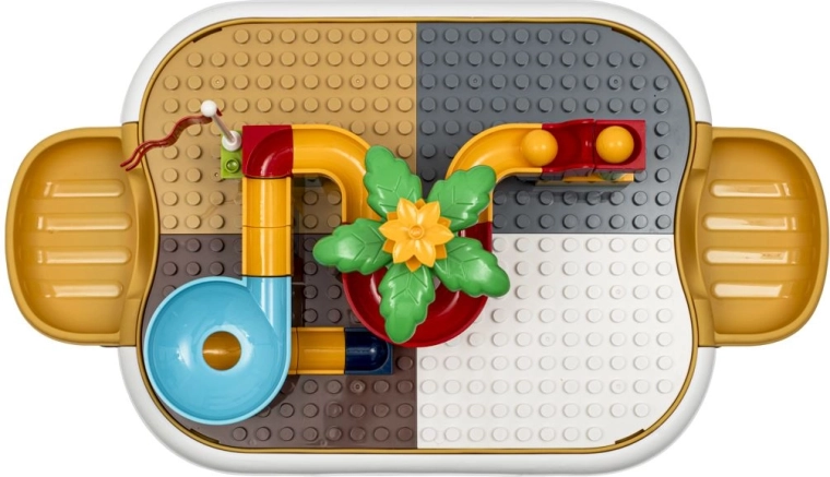 Marble run on a studded board