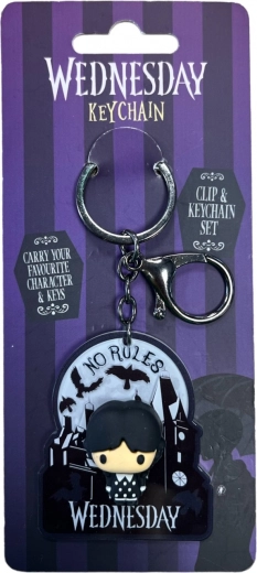 Acrylic Keychain WEDNESDAY with Metal Loop