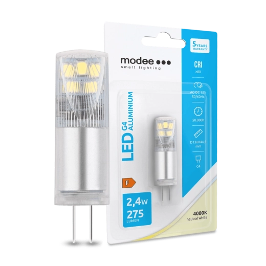 LED bulb G4 aluminum 12 V 2.4 W 4000 K 275 lm MODEE
