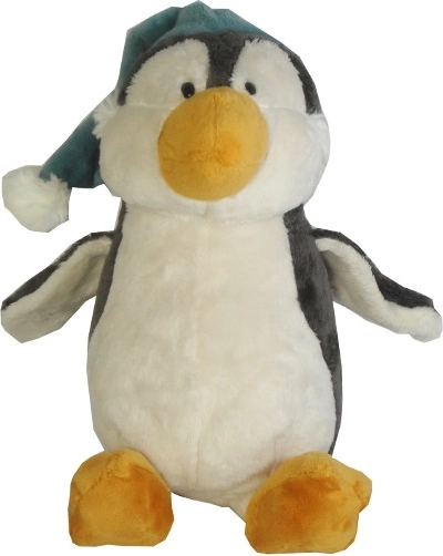 Manchot en peluche avec bonnet d’hiver