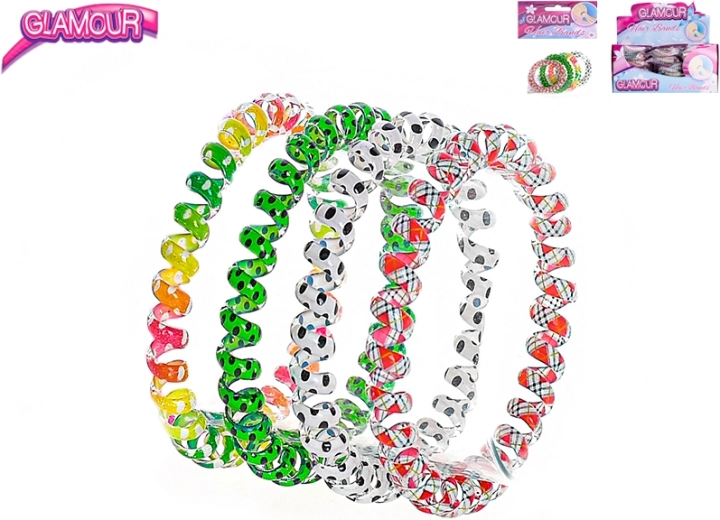 Glamour armbanden en haarelastieken – set van 4 stuks