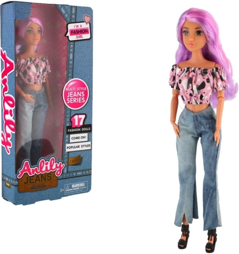 Poupée mannequin articulée Anlily en tenue denim 30 cm