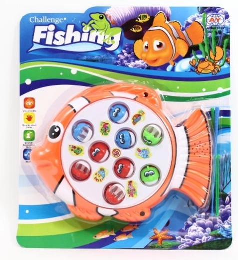 Interactive children’s battery-powered fishing game