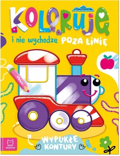 livre de coloriage avec petit train – contours en relief