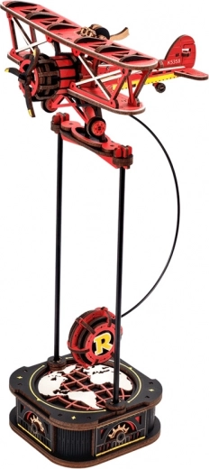 Modèle 3D en bois de biplan avec pendule